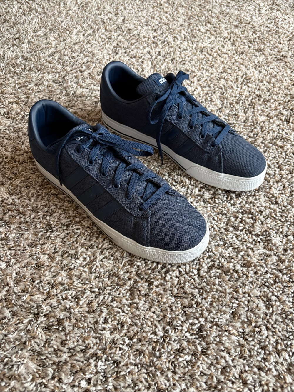 Adidas Men's Navy Canvas Low-Top Sneakers